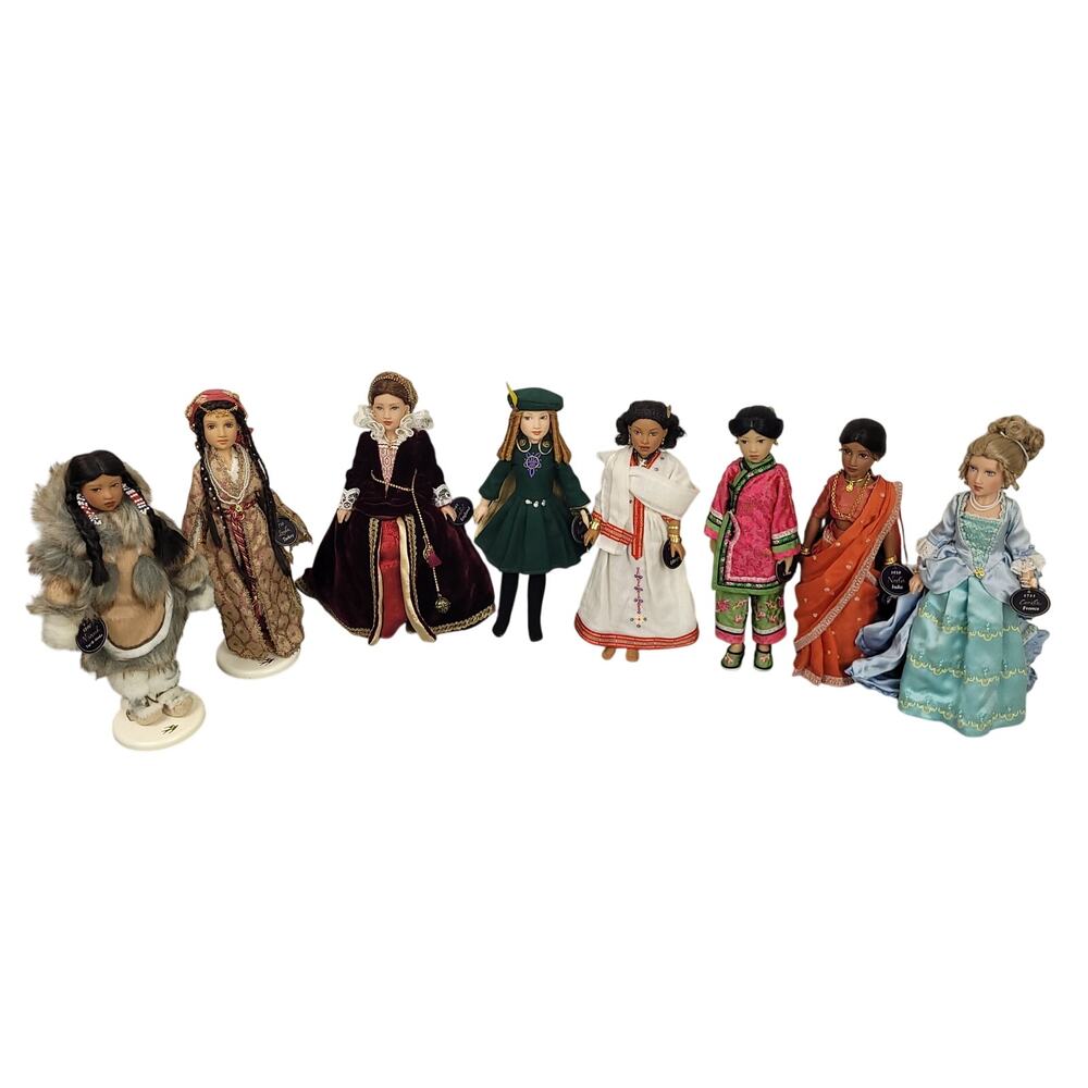 American Girl Girls Of Many Lands Complete 8 Doll Set Retired Vintage 9” Dolls